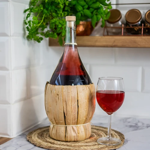 Flaska Fiasco 2000 för vin i flätning - 2 l - 3