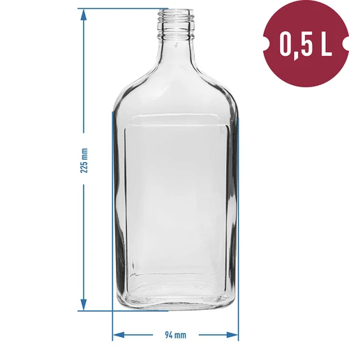 Flaska Fickplunta 500 ml med skruvkork, 6 st. - 11