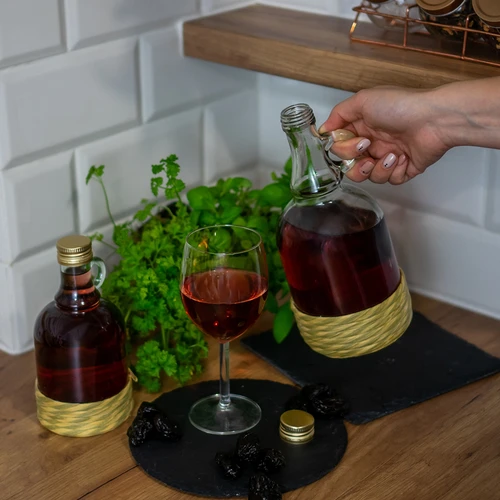 Flaska Gallone 1L med flätning, med skruvlock - 5