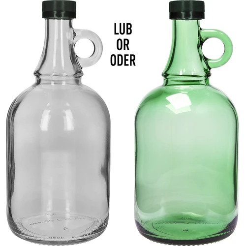 Flaska Gallone 1L utan flätning, med skruvlock - 3