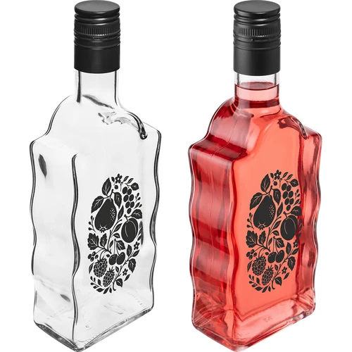 Flaska Klasztorna 500 ml med skruvkork och tryck ”Frukter”, mönster 1 - 4