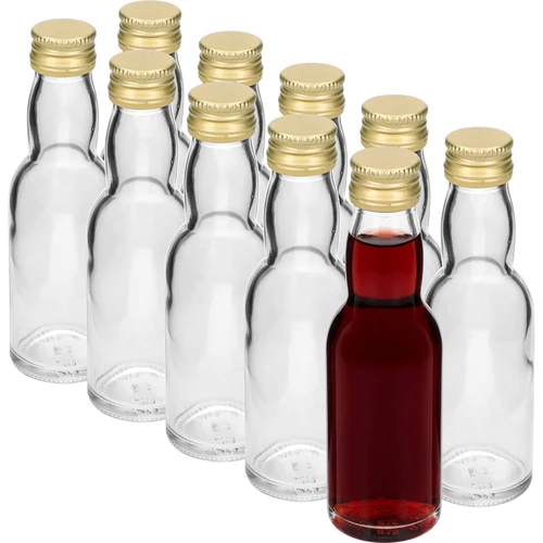 Flaska ”Maluch” med guldfärgat skruvlock, 40 ml, 10 st. - 2
