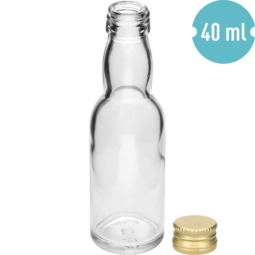 Flaska ”Maluch” med guldfärgat skruvlock, 40 ml, 10 st. - 6