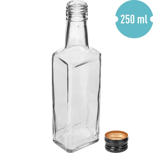 Flaska Receptura 250 ml, svart skruvkapsyl, 1 st. - 2