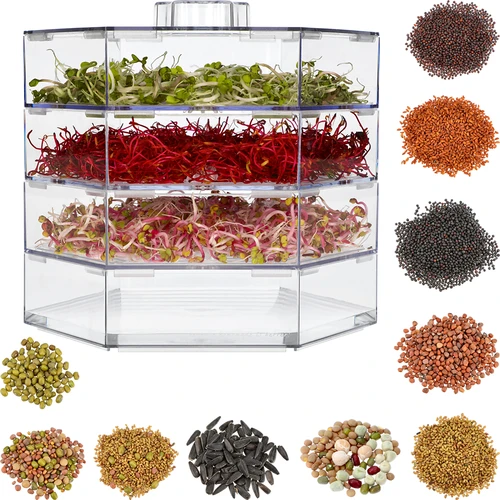 Flernivå groddmaskin Niezłe Ziółko + 10 fröpaket - 2