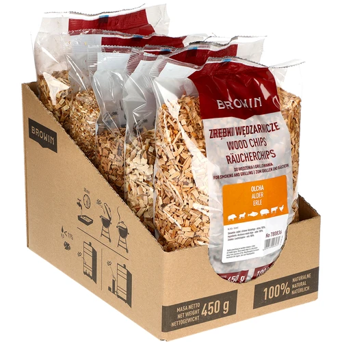 Flis för rökning/grillning, al, 450 g, kl. 8 - 2