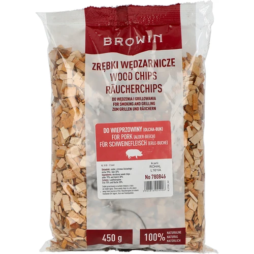 Flis för rökning/grillning av fläskkött - mix (70% al, 30% bok), 450 g, kl.10