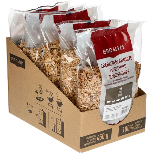 Flis för rökning/grillning, ek, 450 g, kl. 8 - 2