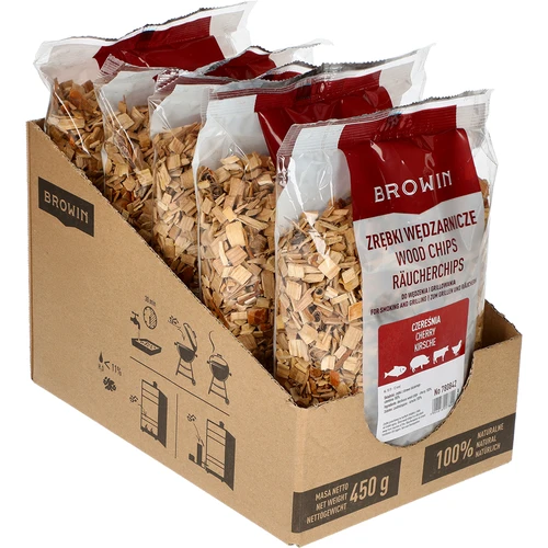 Flis för rökning/grillning, körsbär, 450 g, kl. 10 - 2