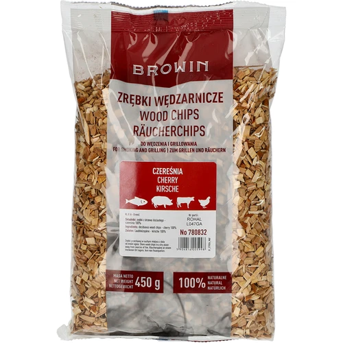 Flis för rökning/grillning, körsbär, 450 g, kl. 8