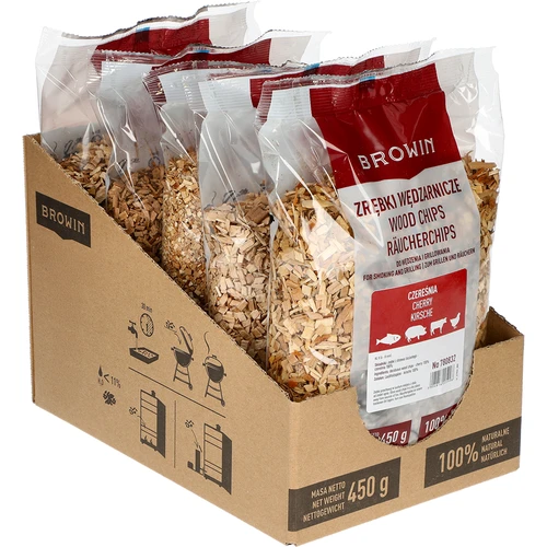 Flis för rökning/grillning, körsbär, 450 g, kl. 8 - 2