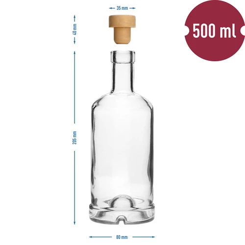 Gabinetflaska 0,5 L med kork - 6