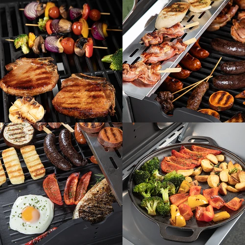 Gasolgrill dragON BBQ101, 11,7 kW, svart-silver - 11