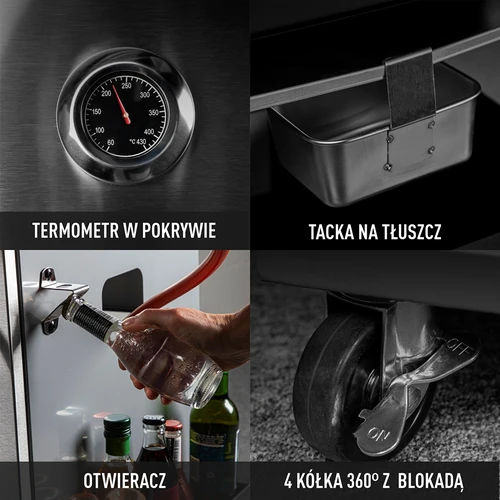 Gasolgrill dragON BBQ201, 18,8 kW, silver - 8