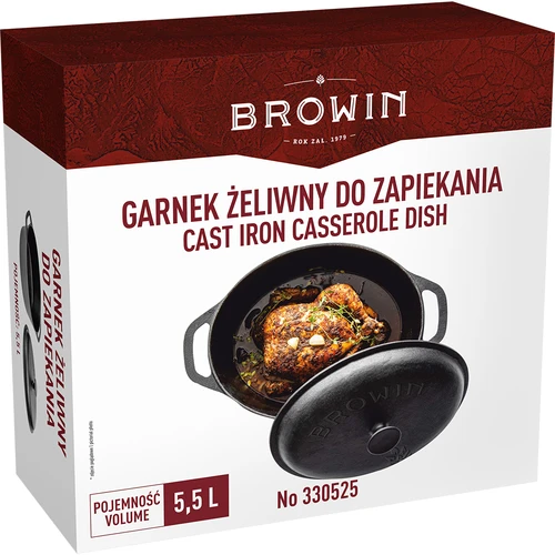 Gjutjärnsgryta för bakning, 5,5 L - 6