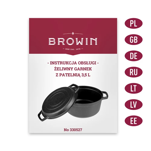 Gjutjärnsgryta med stekpanna, 3,5 L - 10