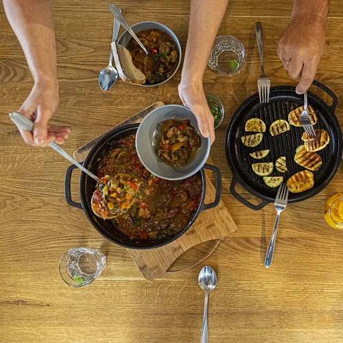 Gjutjärnsgryta med stekpanna, 5 L + 1 L - 17