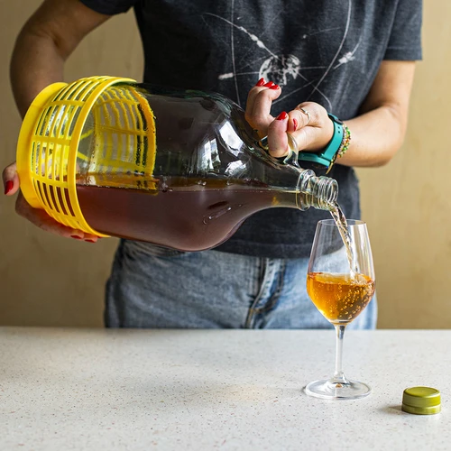 Glasballong 5L med propp och jäsrör - 11