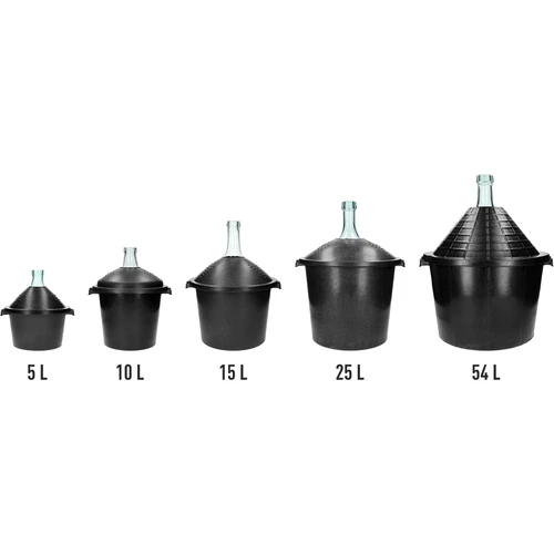 Glasballong för vin 5 L - med plastkorg - 6