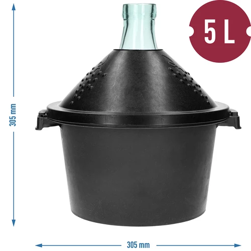 Glasballong för vin 5 L - med plastkorg - 7