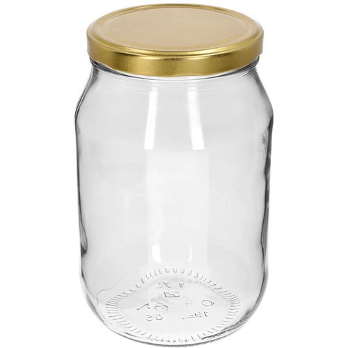 Glasburk TO 1,7 L med guldfärgat lock Ø 100/6, 1 st.