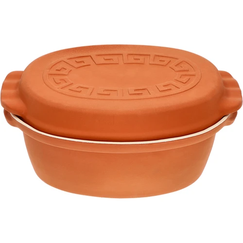 Glaserad romersk gryta 4,5 L (meandrar) - 2