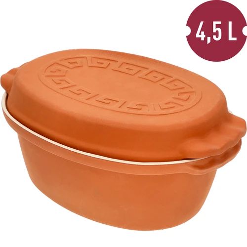 Glaserad romersk gryta 4,5 L (meandrar) - 6