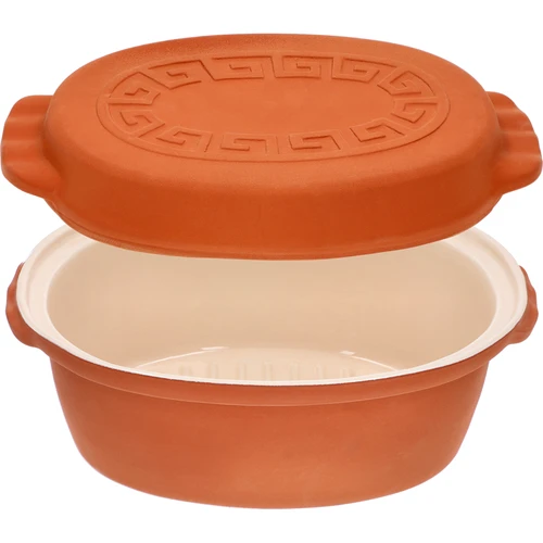 Glaserad romersk gryta 4,5 L (meandrar) - 3