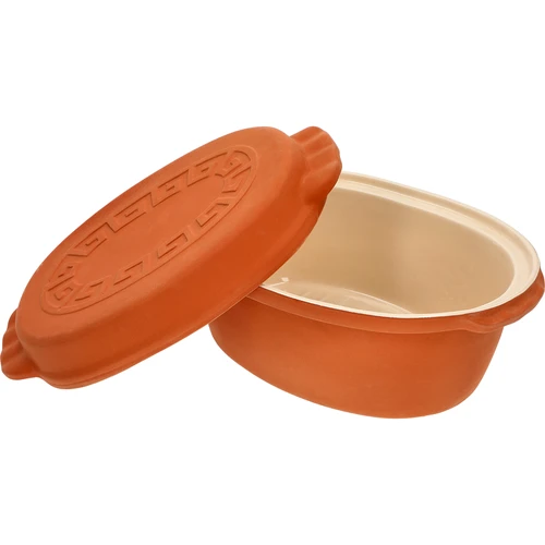 Glaserad romersk gryta 4,5 L (meandrar)