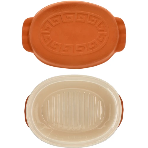 Glaserad romersk gryta 4,5 L (meandrar) - 8