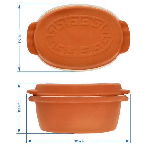 Glaserad romersk gryta 4,5 L (meandrar) - 9