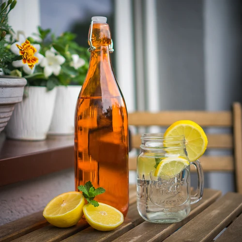 Glasflaska 1 L med hermetisk förslutning - i olika färger - 3