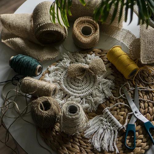 Gult bomullssnöre 2 mm/55 m/100 g - 15