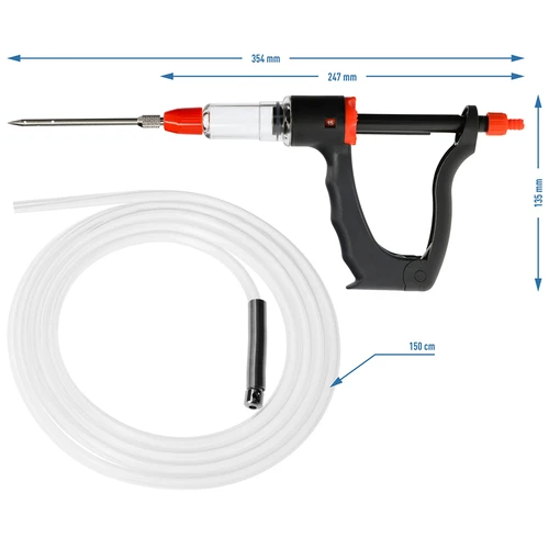 Halvautomatisk charkuterispruta med nålset och slang - 8