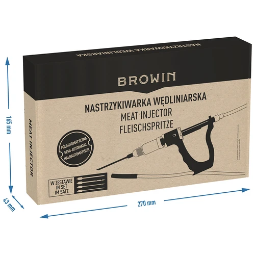 Halvautomatisk charkuterispruta med nålset och slang - 10