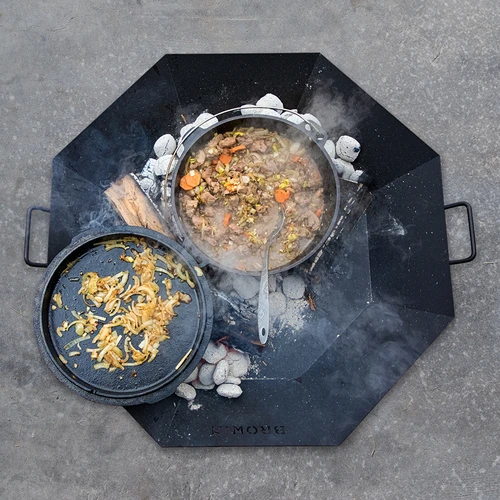 Hängande gjutjärnsgryta med stekpanna - 11