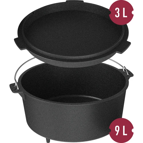 Hängande gjutjärnsgryta med stekpanna - 8