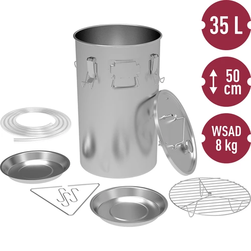 Hemrökugn i gryta, 35 L, för gasspis