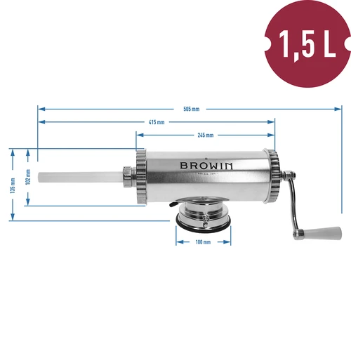 Horisontell korvstoppare 1,5 kg med silikonkolv - 10