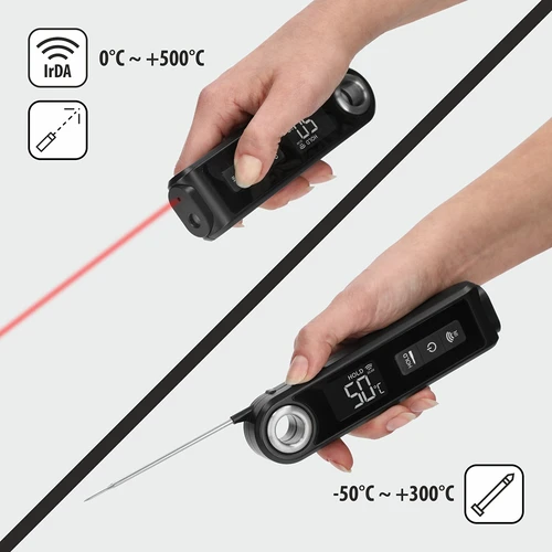 Infraröd kökstermometer, kompakt, med vikbar sond - 6