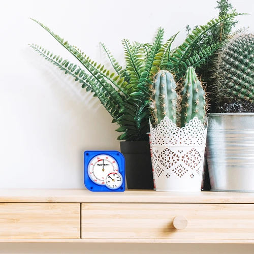 Inomhustermometer bimetall med hygrometer (-20 till +50°C), blå - 5