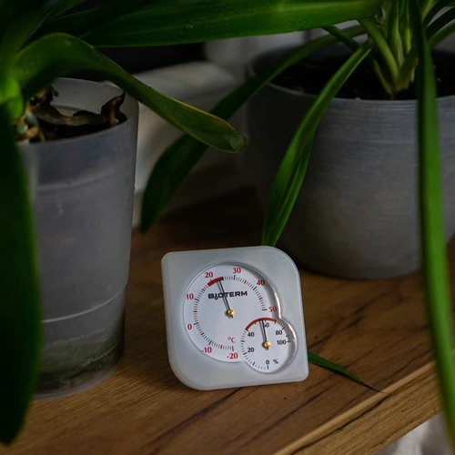 Inomhustermometer bimetall med hygrometer (-20 till +50°C), vit - 7