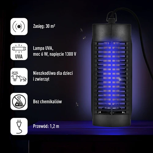 Insektslampa Manhattan UVA 6 W, svart - 7