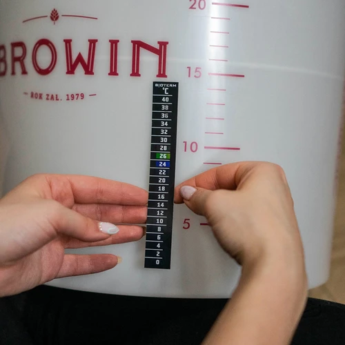 Jäsbehållare för öl med jäsrör, kran, termometer och bottensatsreducerare - 17