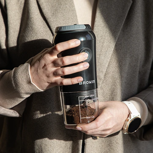 Kaffekvarn - elektrisk, med kvarnstenar, med bryggare och mugg - 15