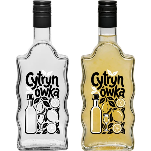 Klasztorna-flaska 500 ml med skruvkapsyl och tryck ”Cytrynówka”, motiv 1 - 3
