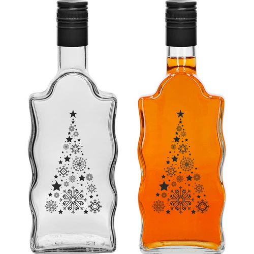 Klasztorna-flaska 500 ml med skruvkapsyl och tryck ”Julgran”, 1 st. - 2