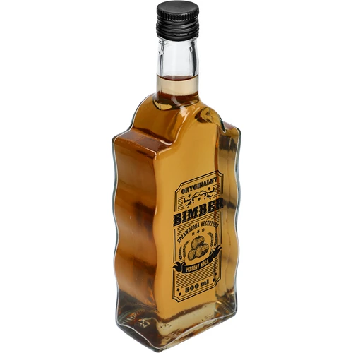 Klosterflaska 0,5 L med svart skruvkork och tryck Bimber - 2