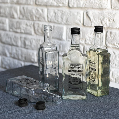 Klosterflaska 0,5 L med svart skruvkork och tryck Bimber - 6