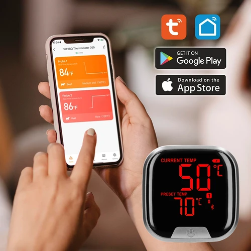 Kökstermometer med Bluetooth, 2 sonder - 14